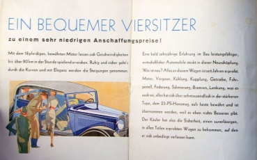 Hanomag 18 PS Modelprogram 1932 "Der wirtschaftliche Viersitzer" Carbrochure (8160)